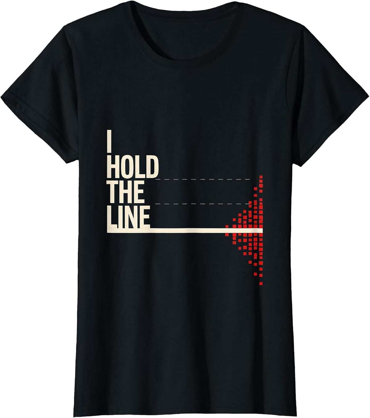I Hold The Line Funny Electrician Lineman Trade Pride Humor T-Shirt - Black