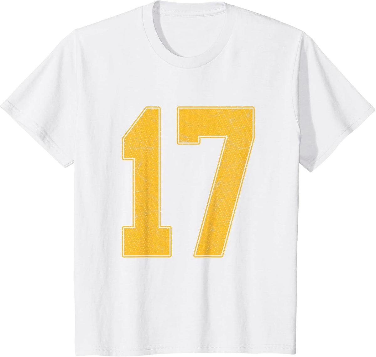 Number 17 Numbered Uniform Sports Team Jersey 17th Birthday T-Shirt - White