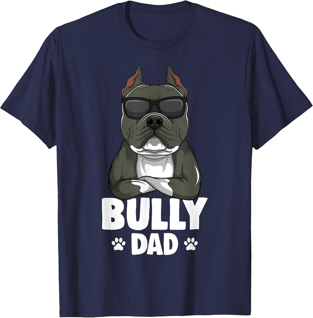 American Bully Dad Dogs Dad Men T-Shirt - Navy Blue