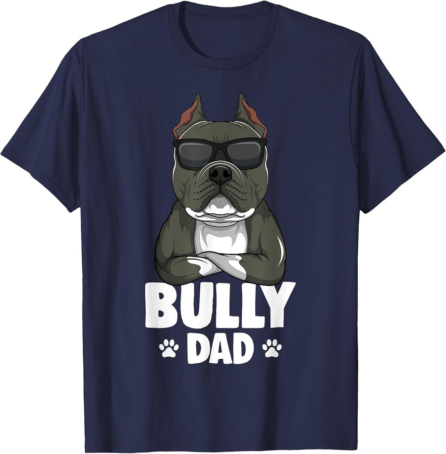 American Bully Dad Dogs Dad Men T-Shirt - Navy Blue