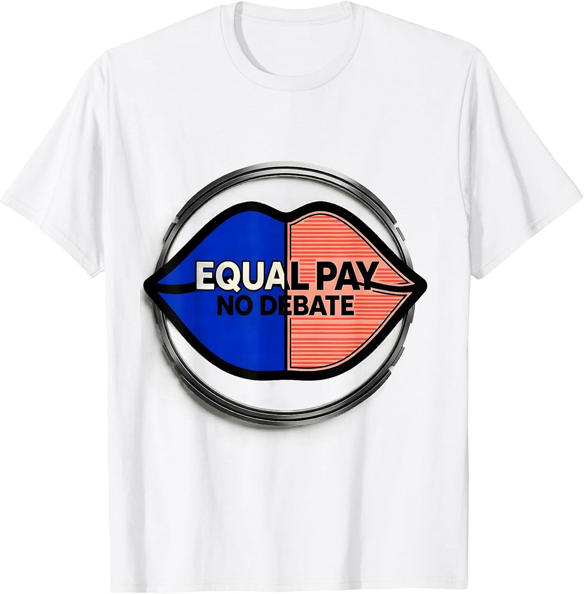 Men's Equal Pay No Debate Feminist Graphic Design T-Shirt - White