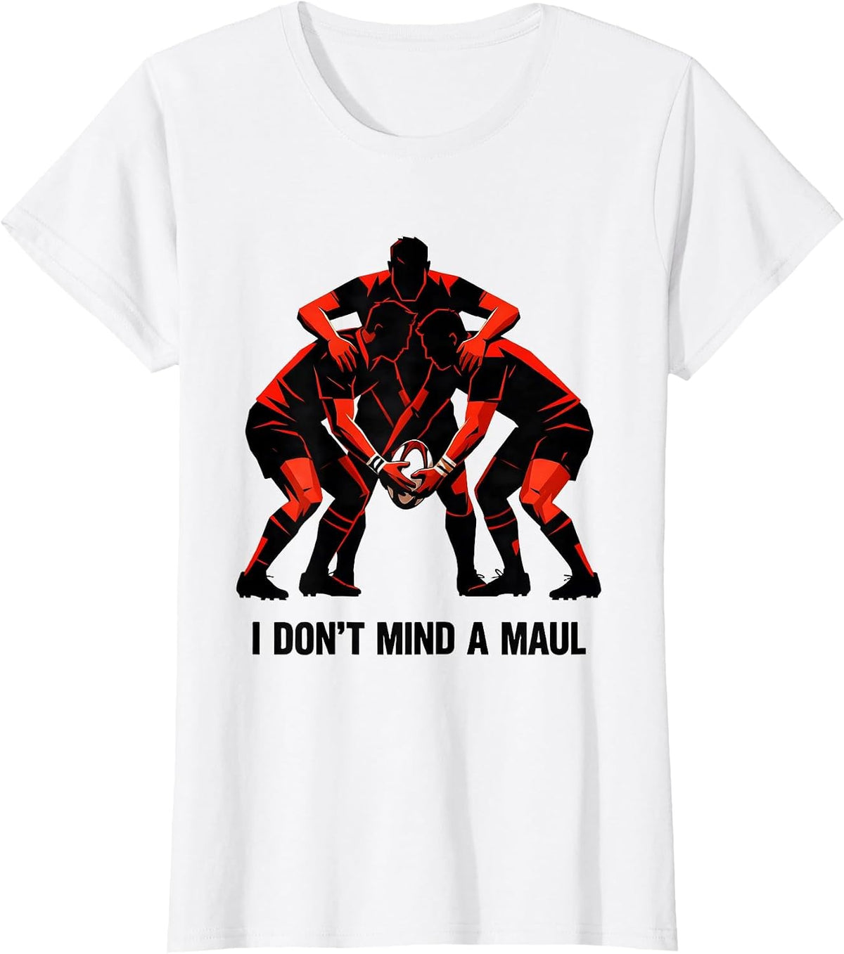 I Don't Mind A Maul Geometric Rugby Player Fan Humor Vintage T-Shirt - White