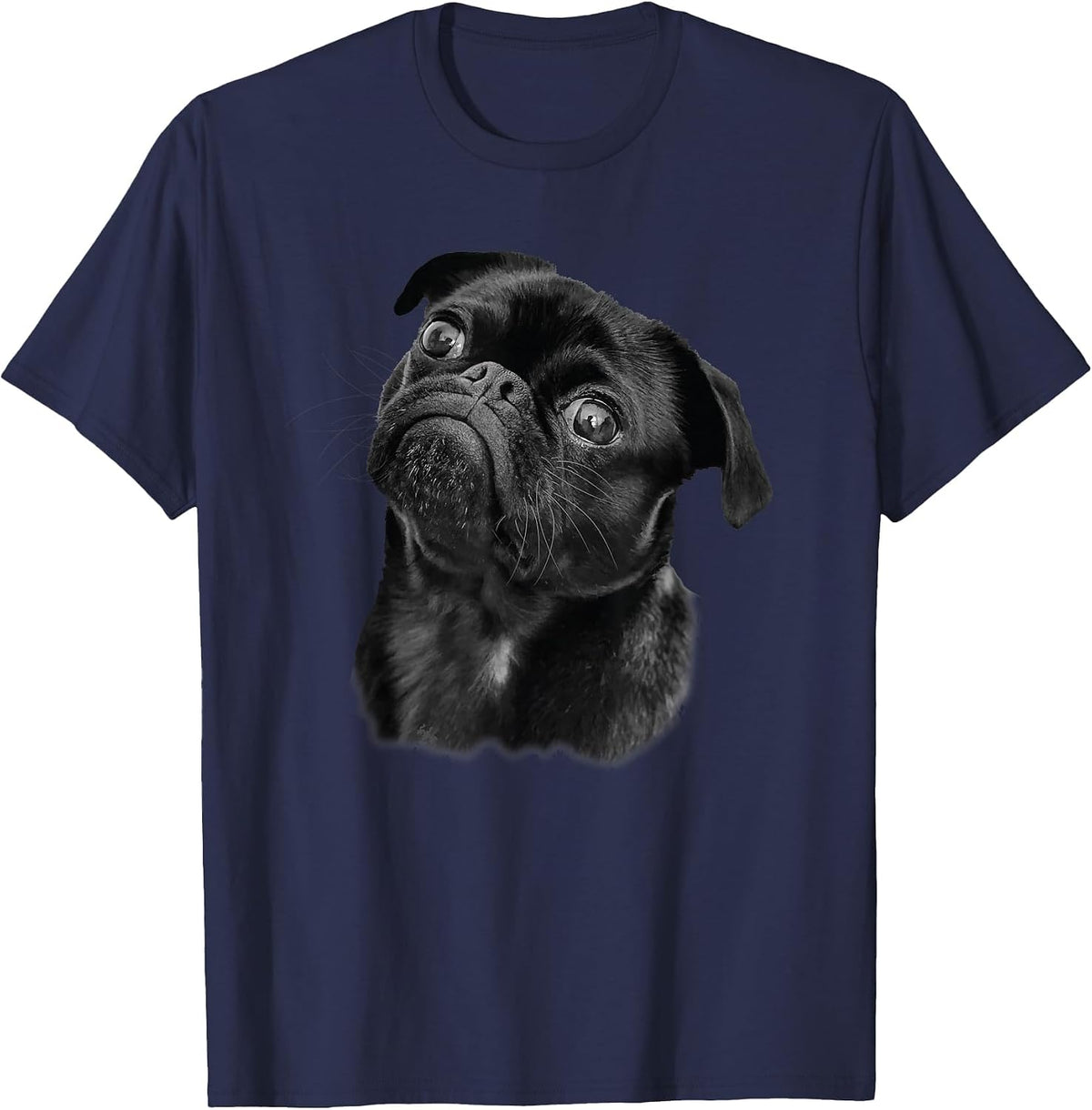 Pug Shirt for Dog Mom Dad Funny Cute Black Pug T-Shirt - Navy Blue