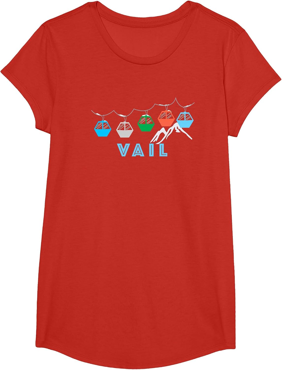 Vail Ski Mountain Gondola - Vail, Colorado T-Shirt - Girls Red