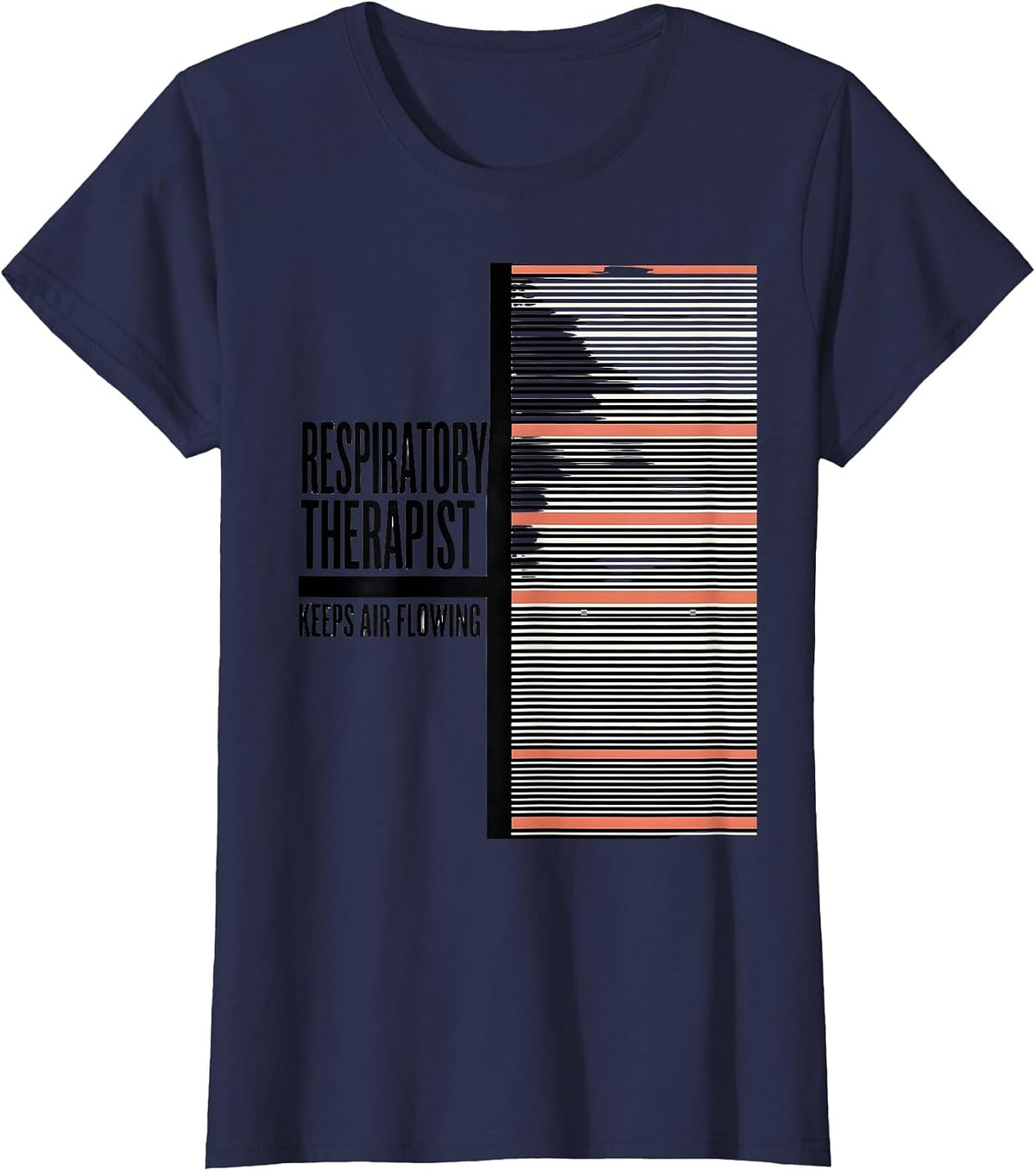 Women's Respiratory Therapist Keeps Air Flowing RT T-Shirt - Navy Blue