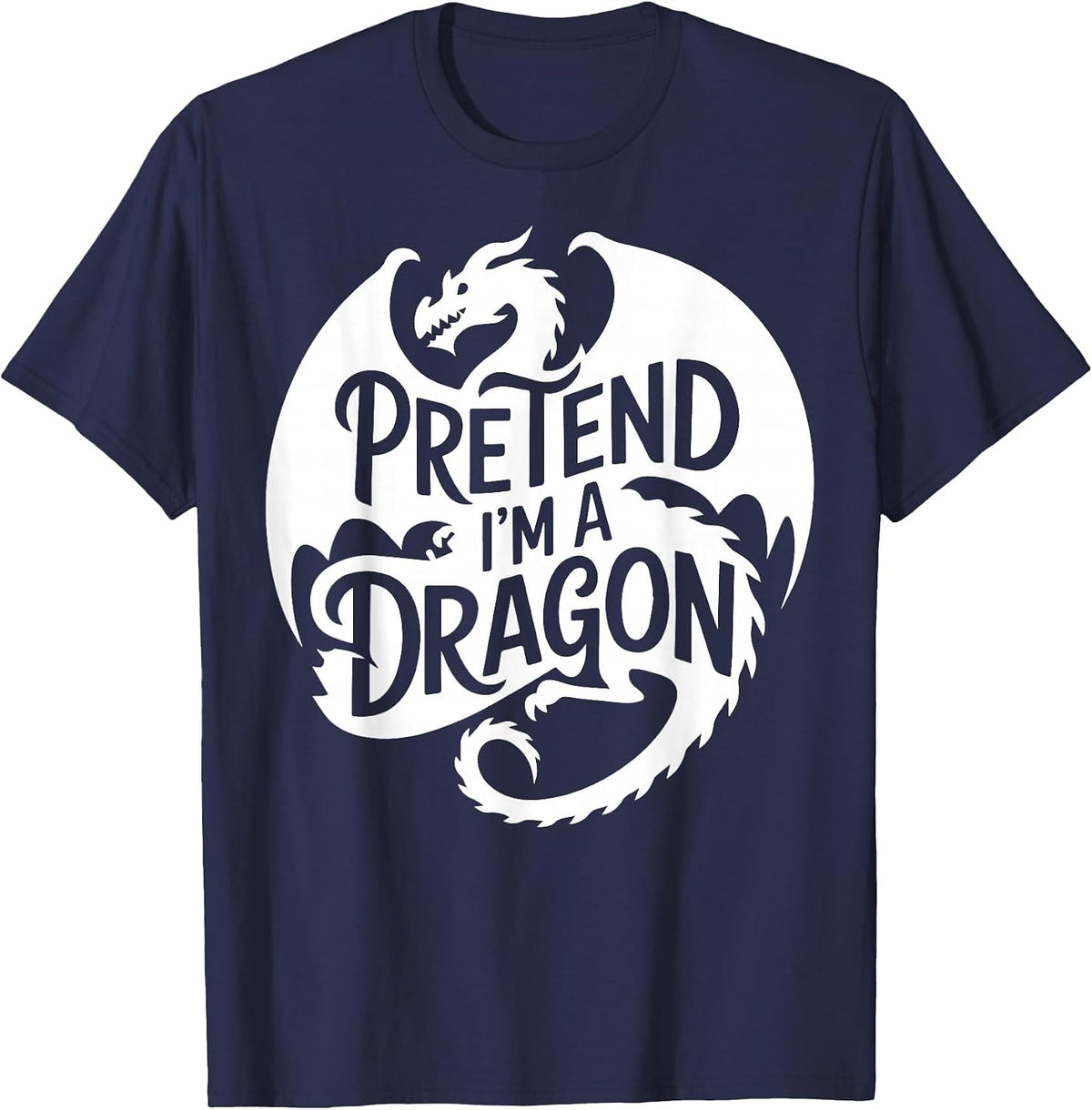 Group Easy Adult Halloween Costumes Pretend I'm A Dragon T-Shirt - Navy Blue