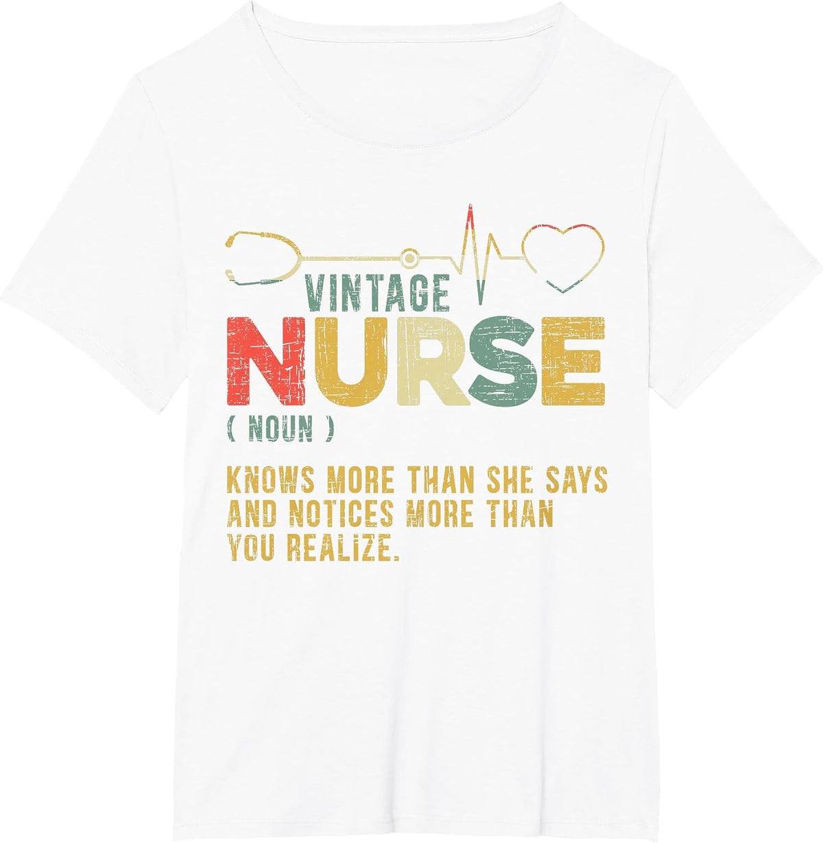 Vintage Nurse Definition Hospital Medical Registered Nursing T-Shirt - White