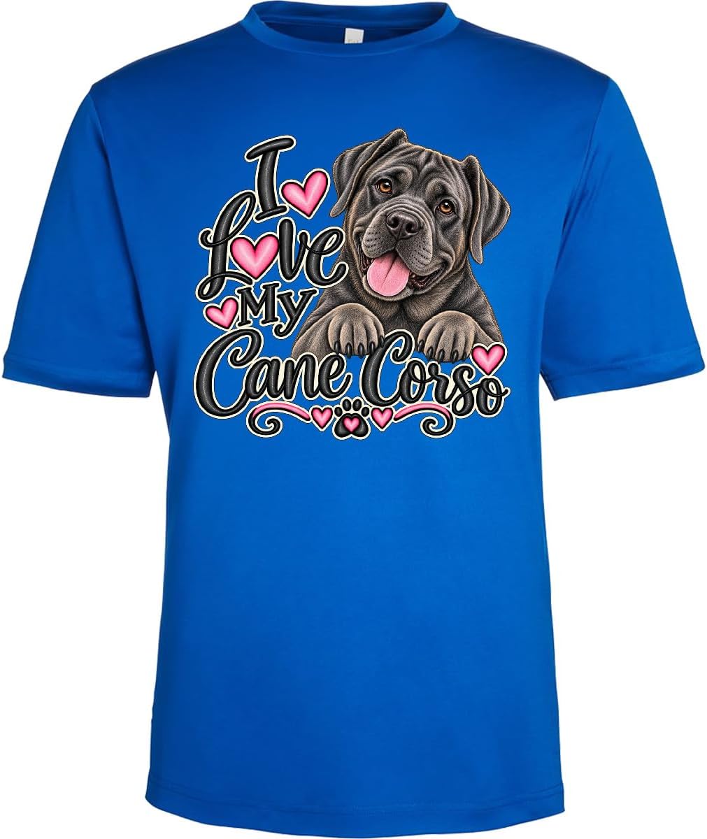 inktastic I Love My Cane Corso Dog Adult Performance T-Shirt - Royal Blue