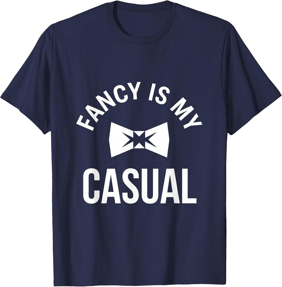 Fancy Is My Casual Tuxedo Graphic Design T-Shirt - Navy Blue