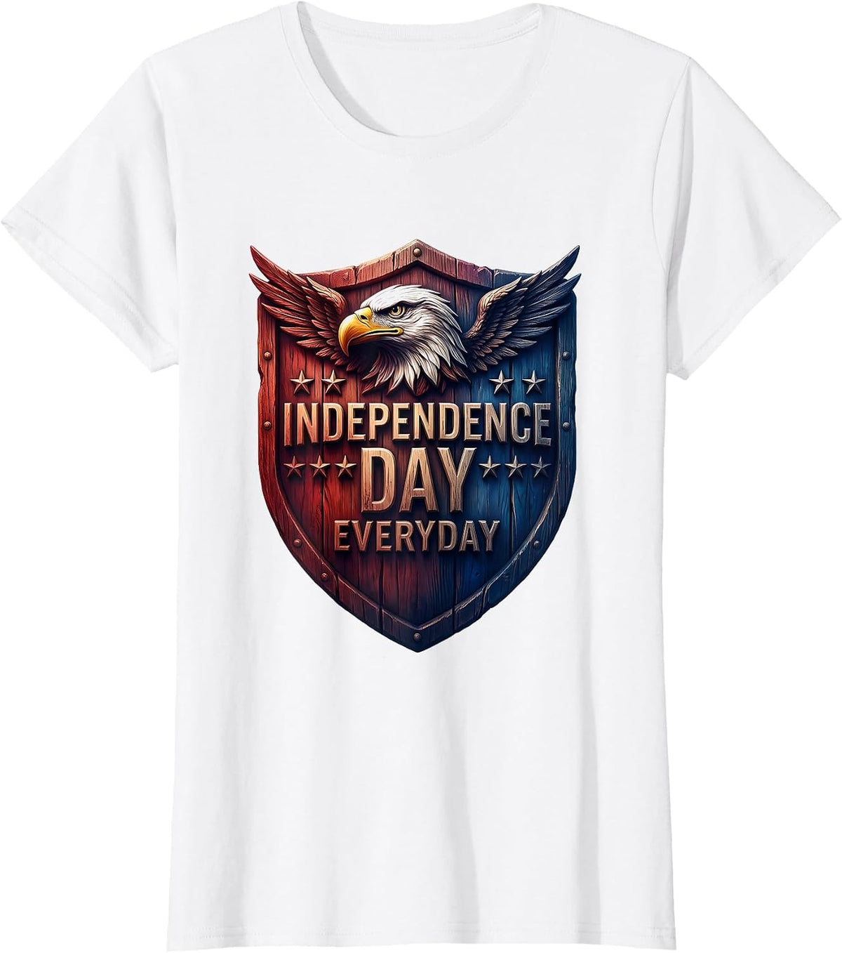 Independence Day Everyday Patriotic Design T-Shirt - White
