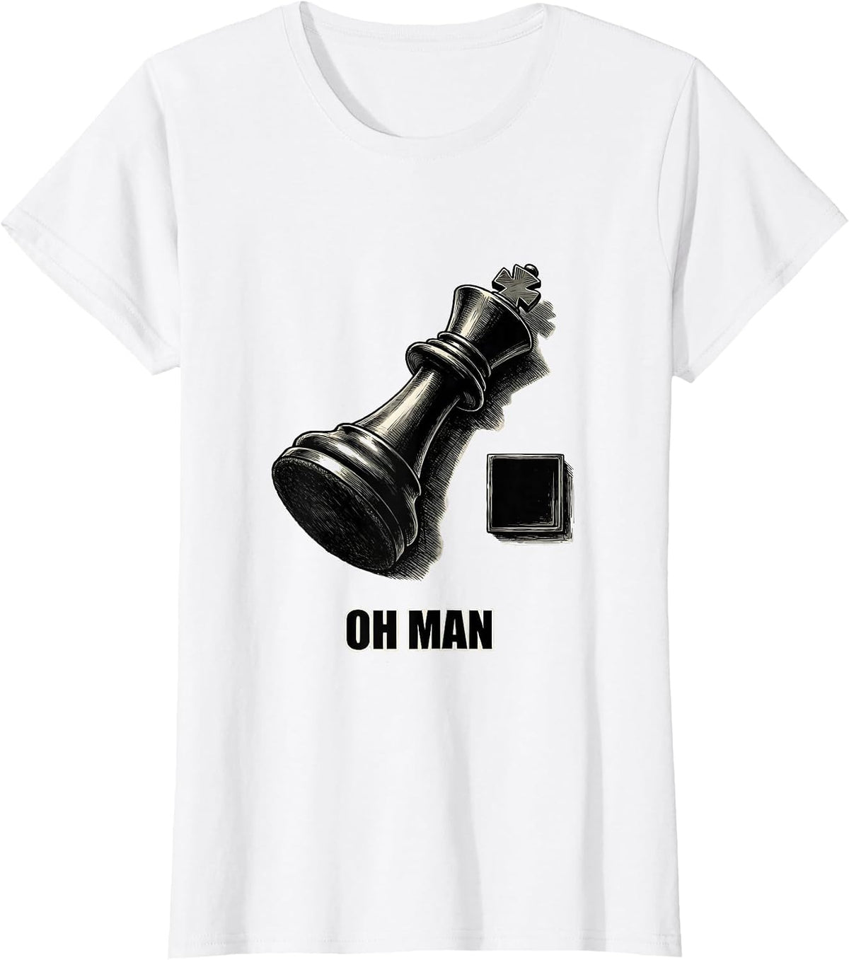 Women's Oh Man Funny Chess Player Lover Chess Enthusiast Gift T-Shirt - White