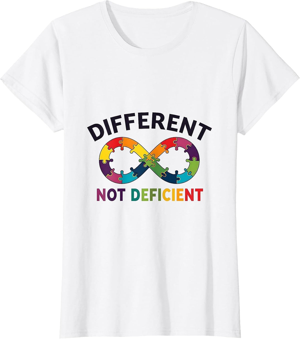 Different Not Deficient Neurodiversity Design T-Shirt - White