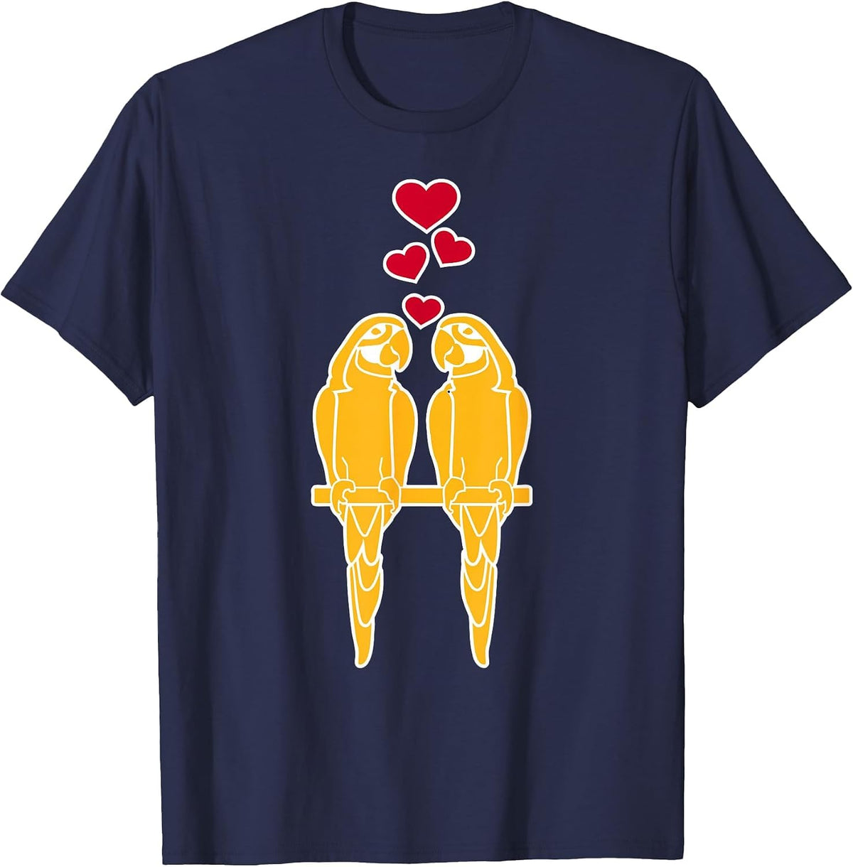 Parrots in Love T-Shirt T-Shirt - Navy Blue