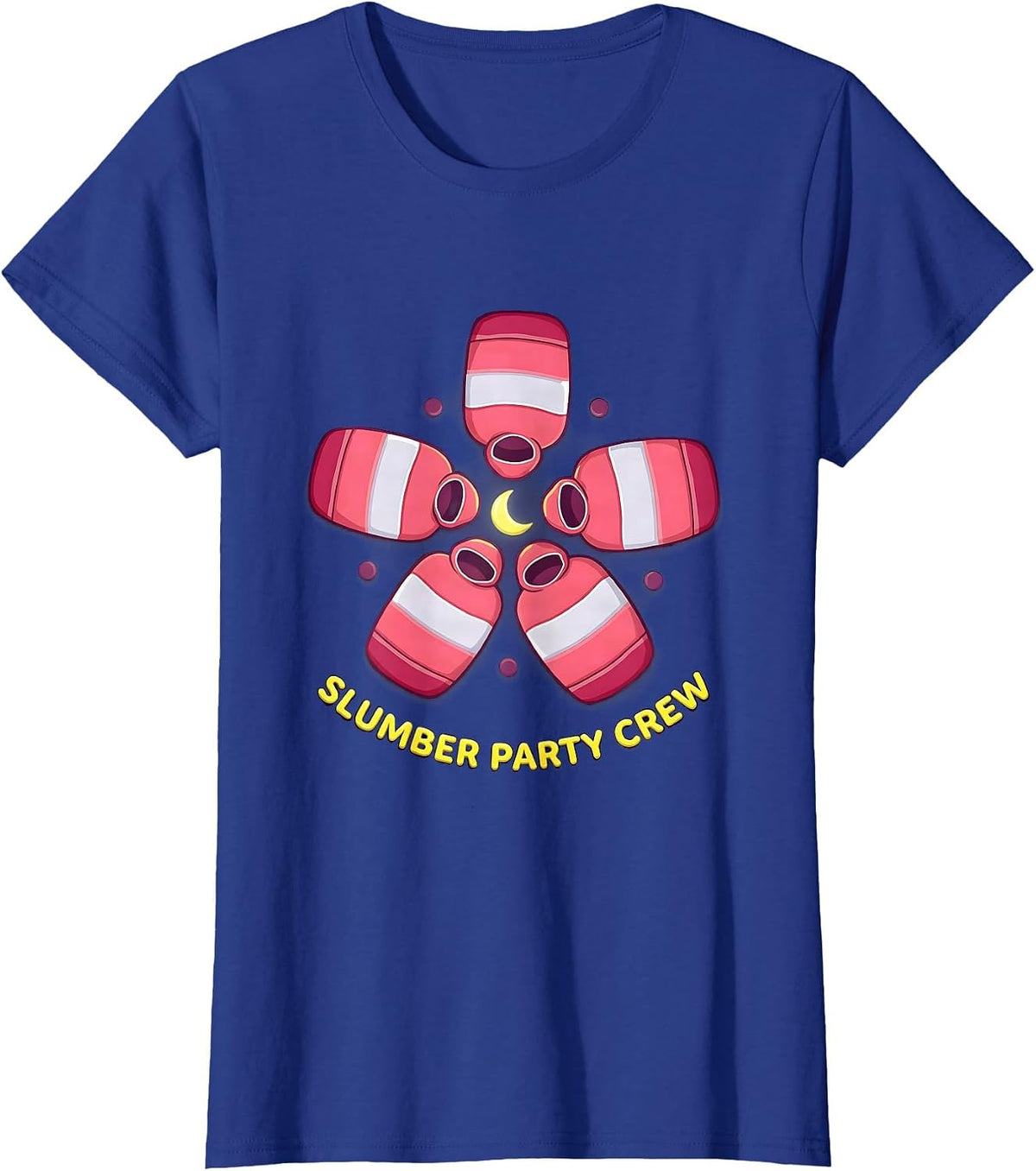 Women's Slumber Party Crew Gummy Jelly Pop Matching Group Gift T-Shirt - Royal Blue