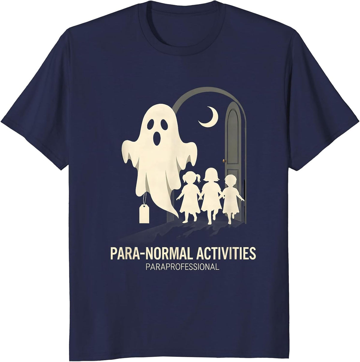 Para-Normal Activities Paraprofessional Ghost T-Shirt - Navy Blue