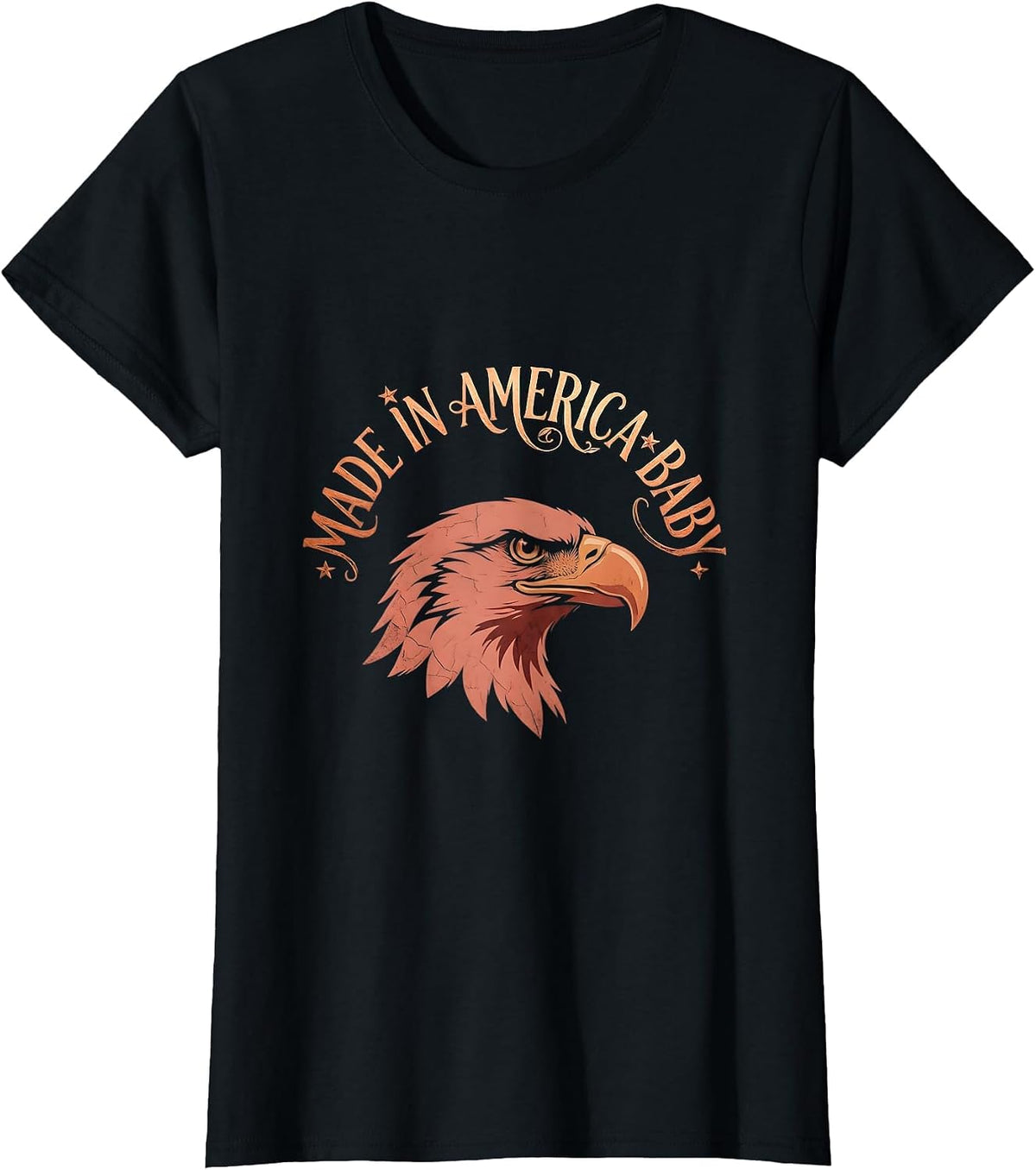Made in America Baby Patriotic USA Design T-Shirt - Black