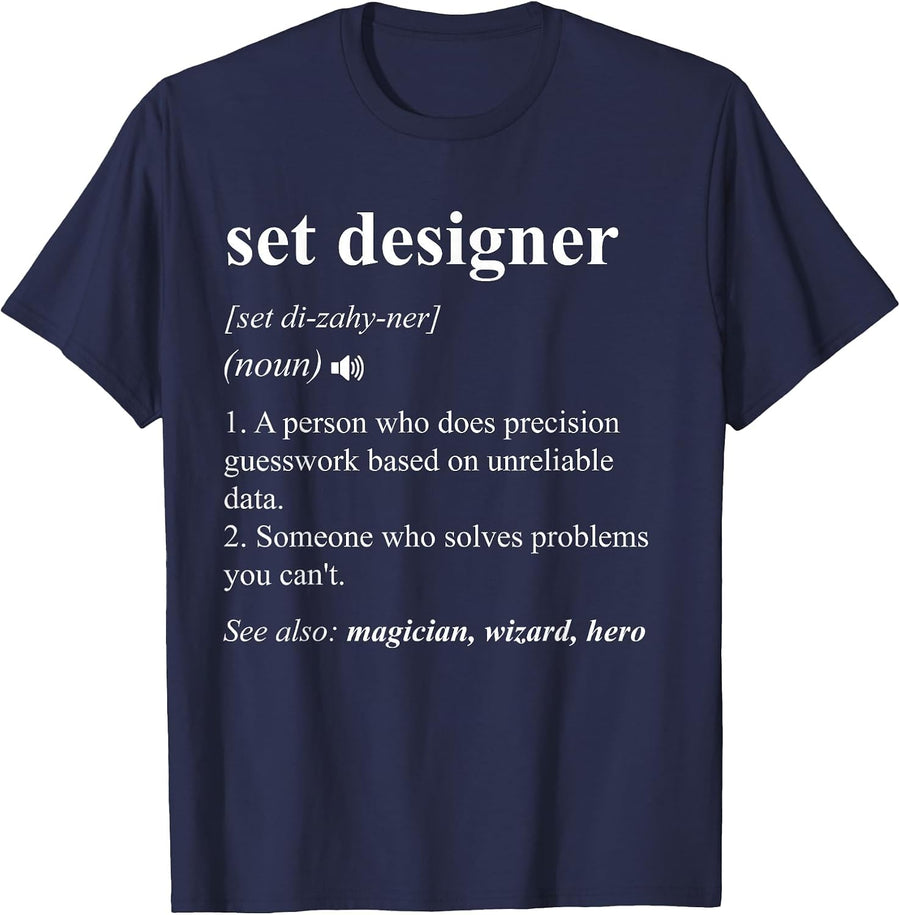 Set Designer Funny Dictionary Definition T-Shirt - Navy Blue