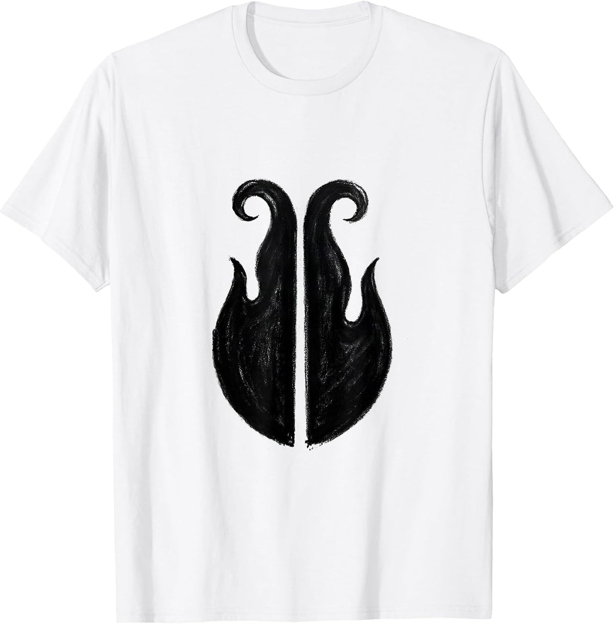 Men's Symmetrical Flame Minimalist Graphic T-Shirt - White