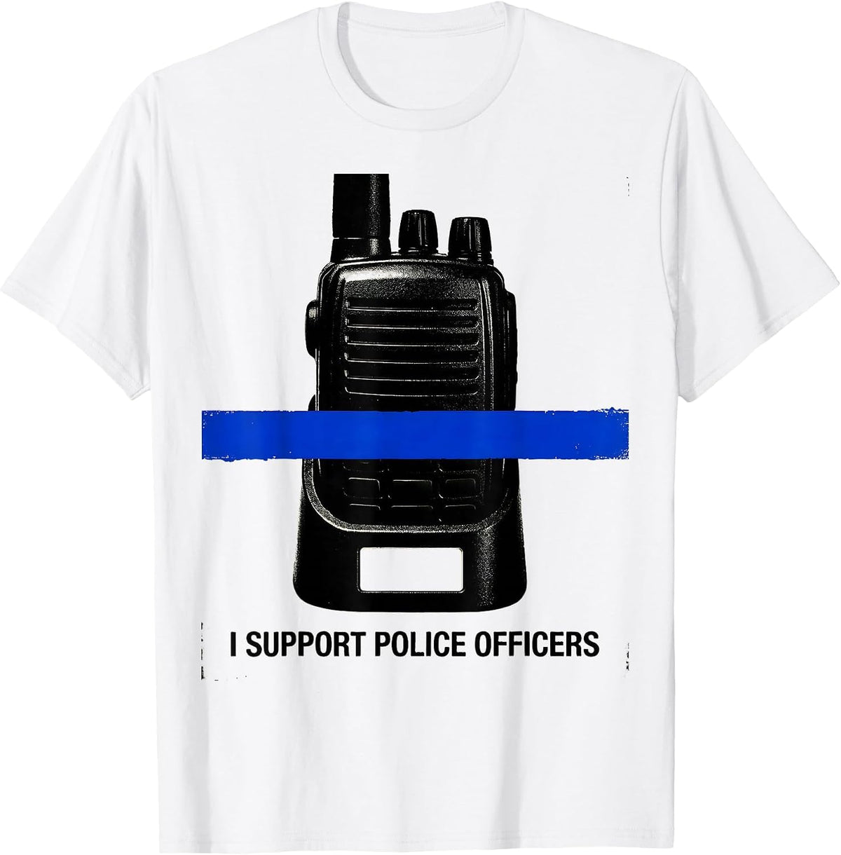 Men's I Support Police Officers Thin Blue Line Police Support T-Shirt - White