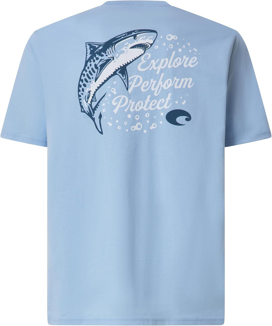 Costa Del Mar Men's Save a Shark T-Shirt - Light Blue