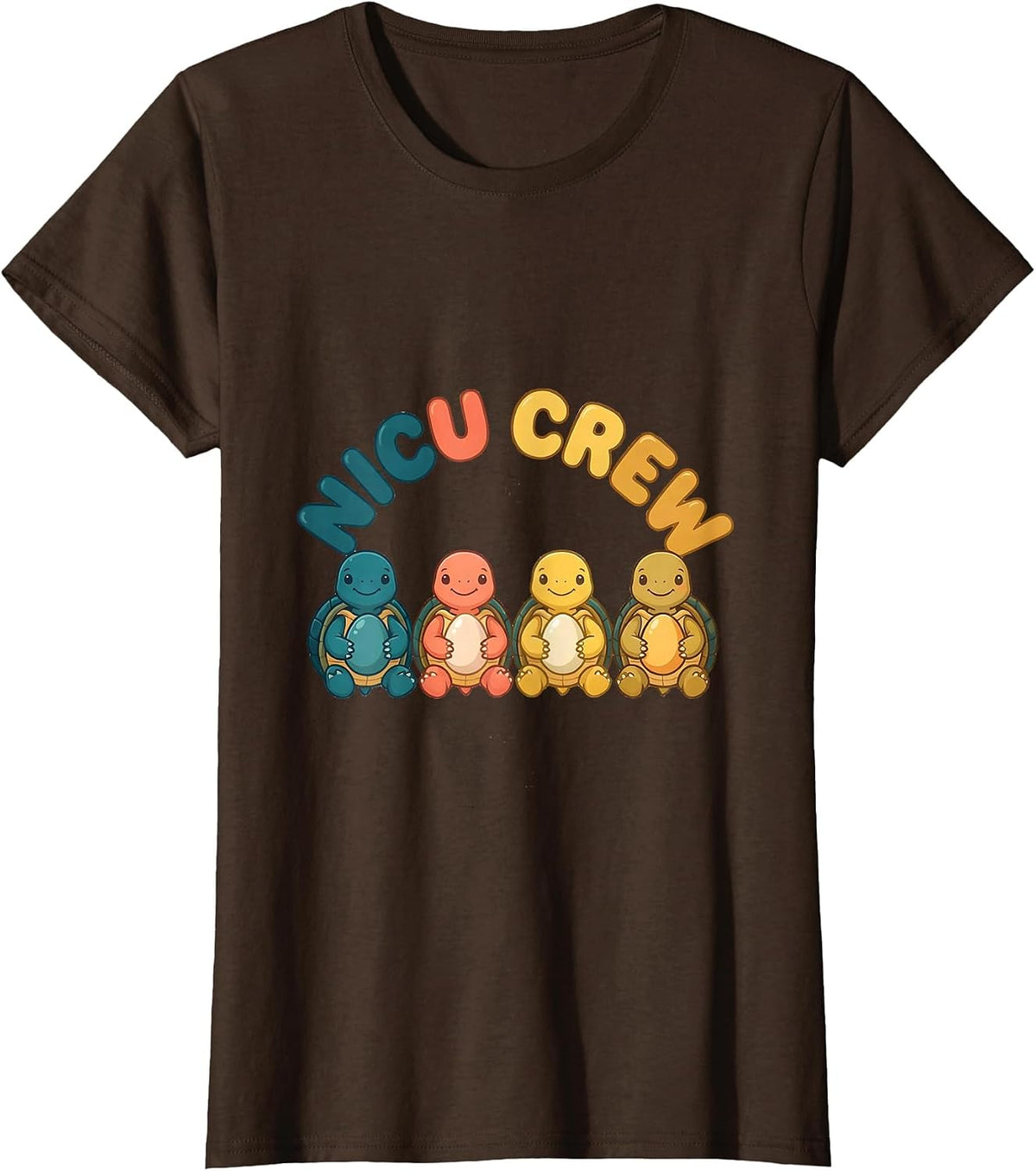 Women's NICU Crew Cute Animal Pediatric Nurse Practitioner Pride T-Shirt - Brown