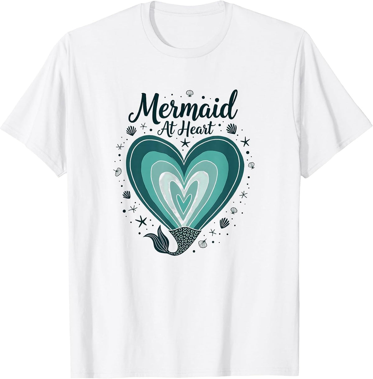 Mademark Octopus & Sea Creatures T-Shirt - White-mermaid at Heart Ocean Lover Fantasy Sea Shell Starfish