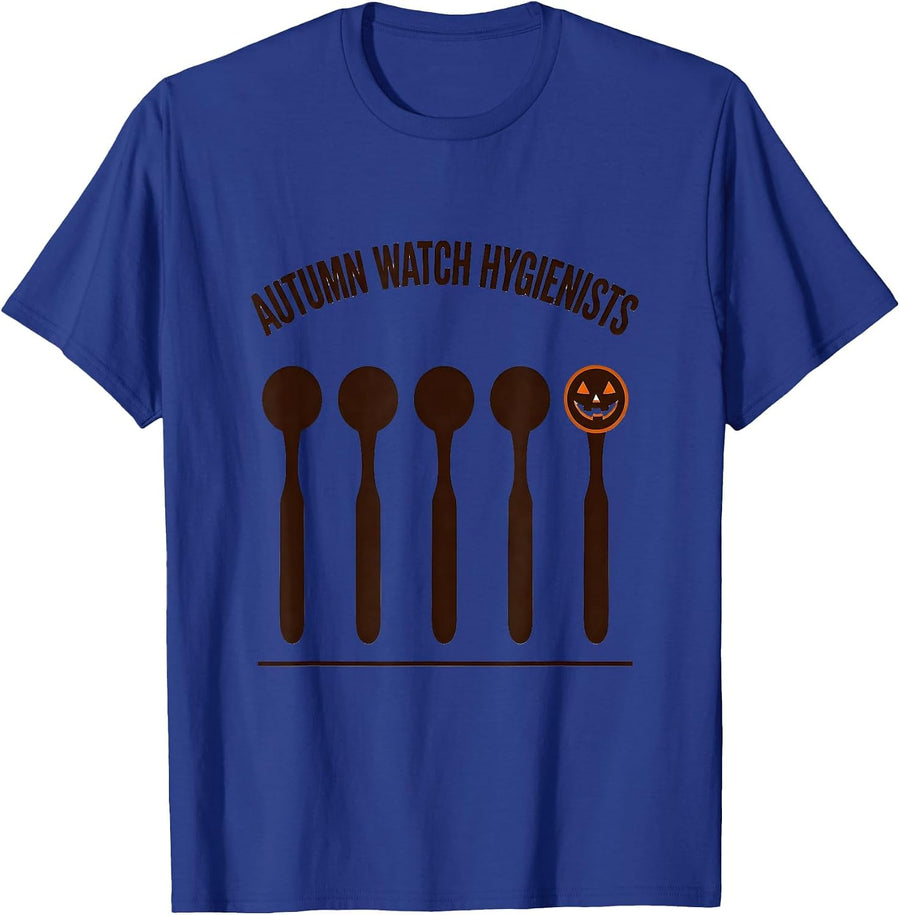 Autumn Watch Hygienists Funny Dental Hygienist Halloween T-Shirt - Royal Blue