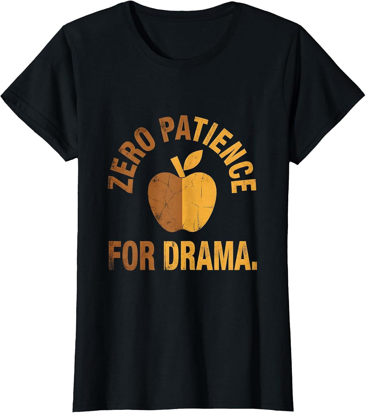Zero Patience For Drama 3rd Grade Teacher T-Shirt - Black