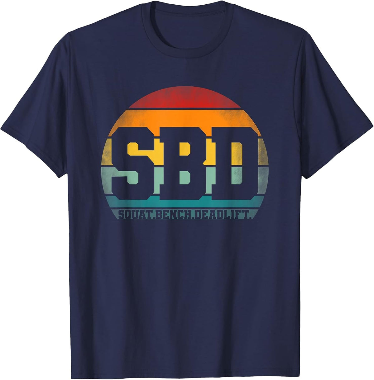 SBD Squat Bench Deadlift Weight Sports Powerlifting T-Shirt - Navy Blue