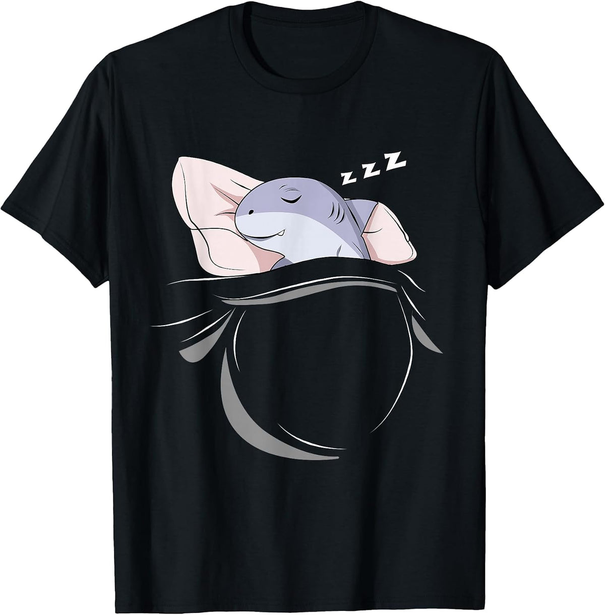 Nap Sea Lover Diver Snorkeler Ocean Stuff Sleeping Shark T-Shirt - Black