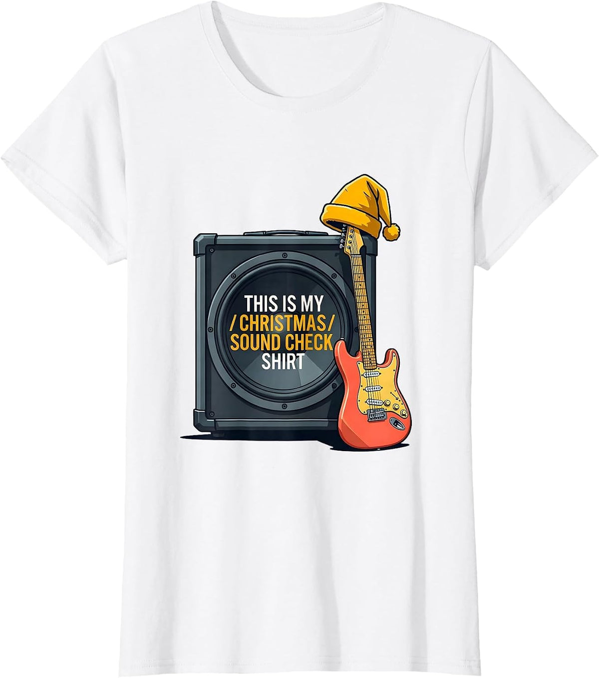 This Is My Christmas Sound Check Shirt Funny Rock Guitarist T-Shirt - White