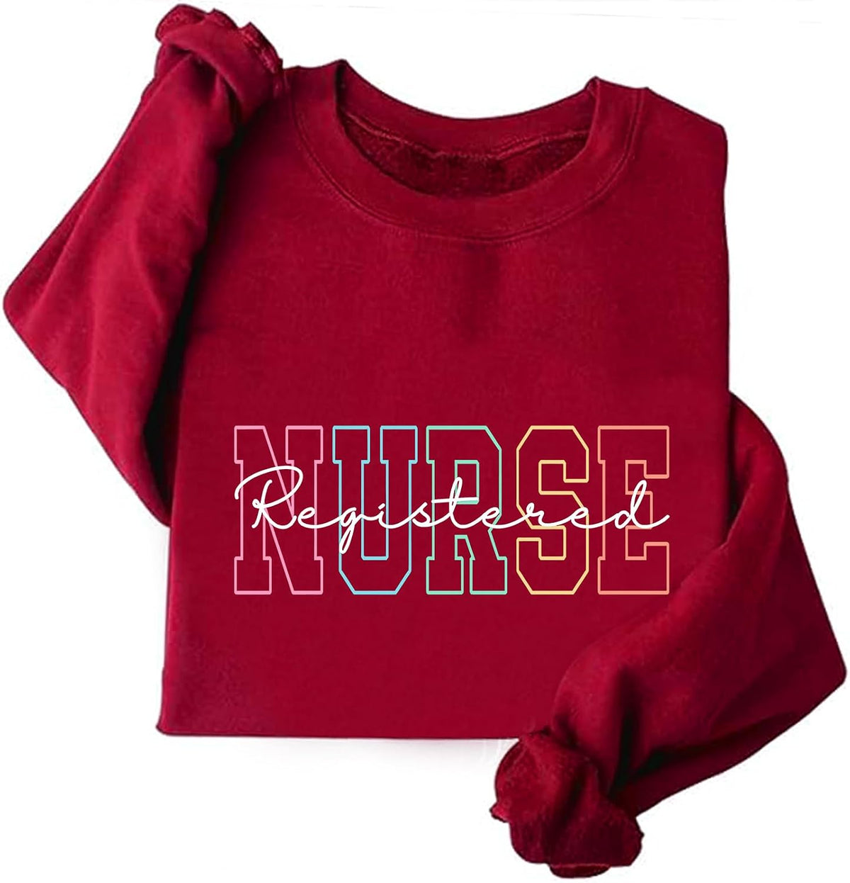 Registered Nurse Sweatshirt Women Crewneck RN Nurse Sweatshirt - Red