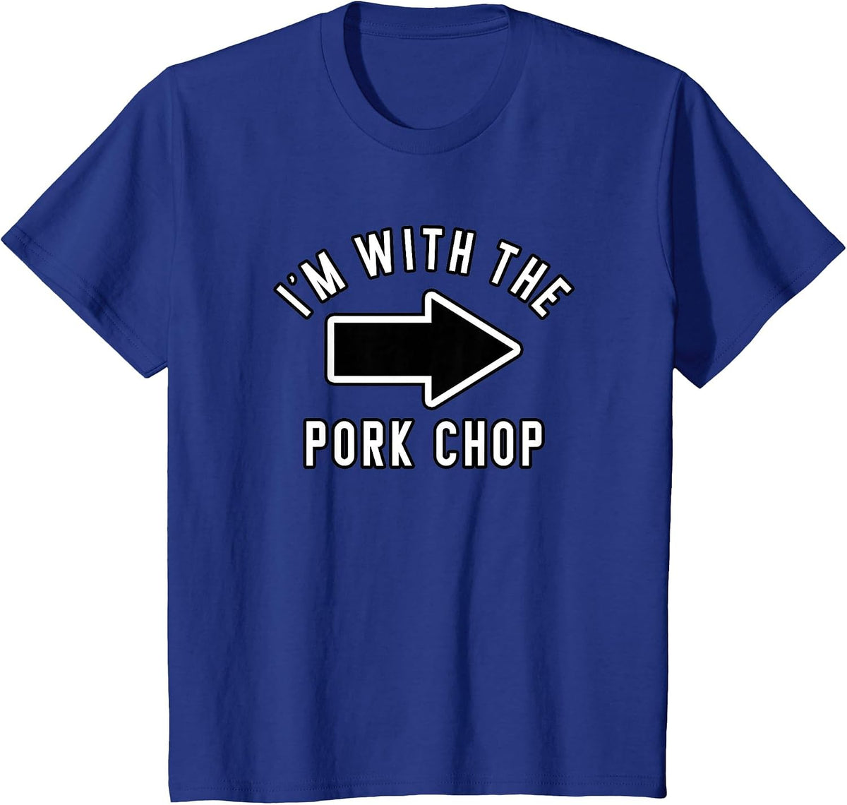 Couples Halloween Costume Shirts I'm with The Pork Chop T-Shirt - Royal Blue