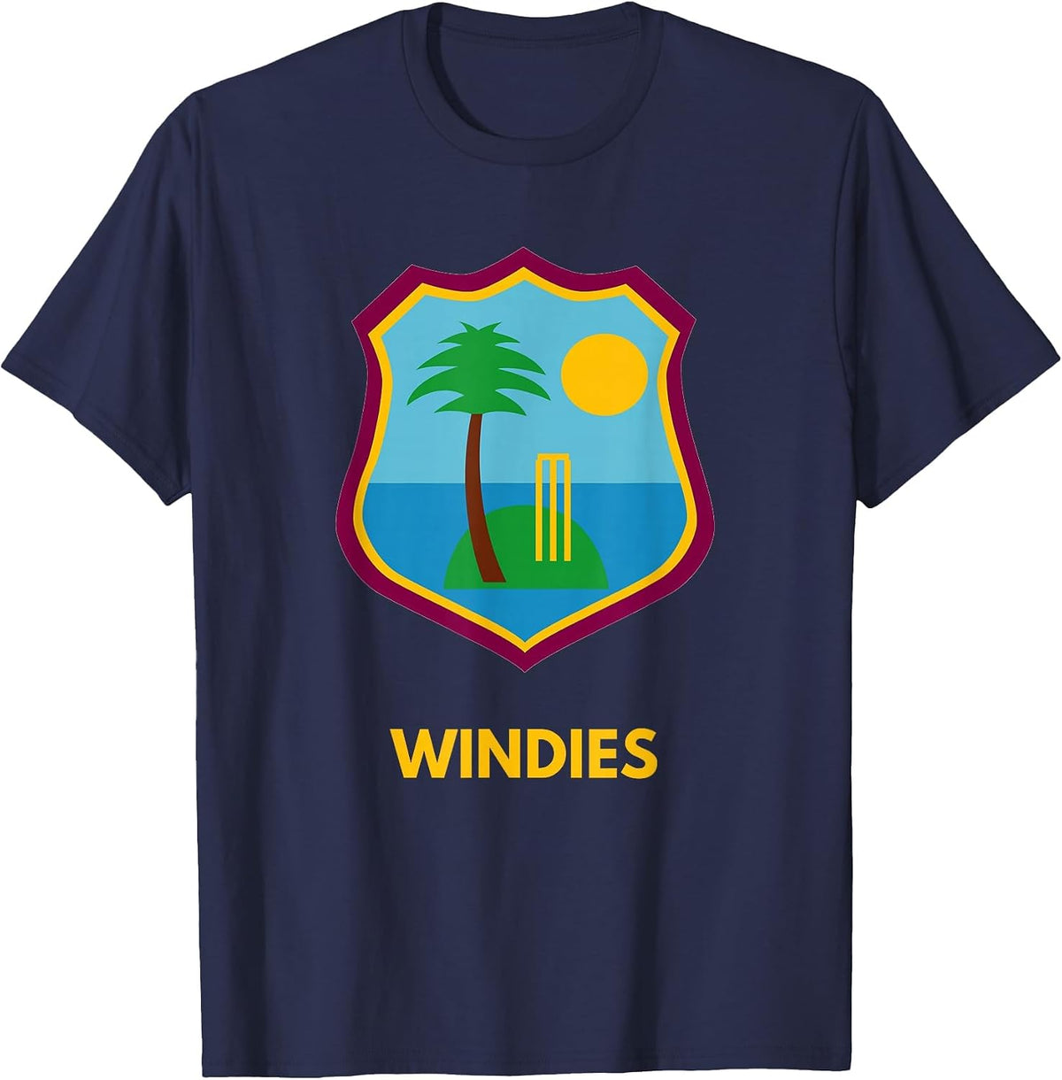West Indies Windies Cricket Fans T-Shirt - Navy Blue