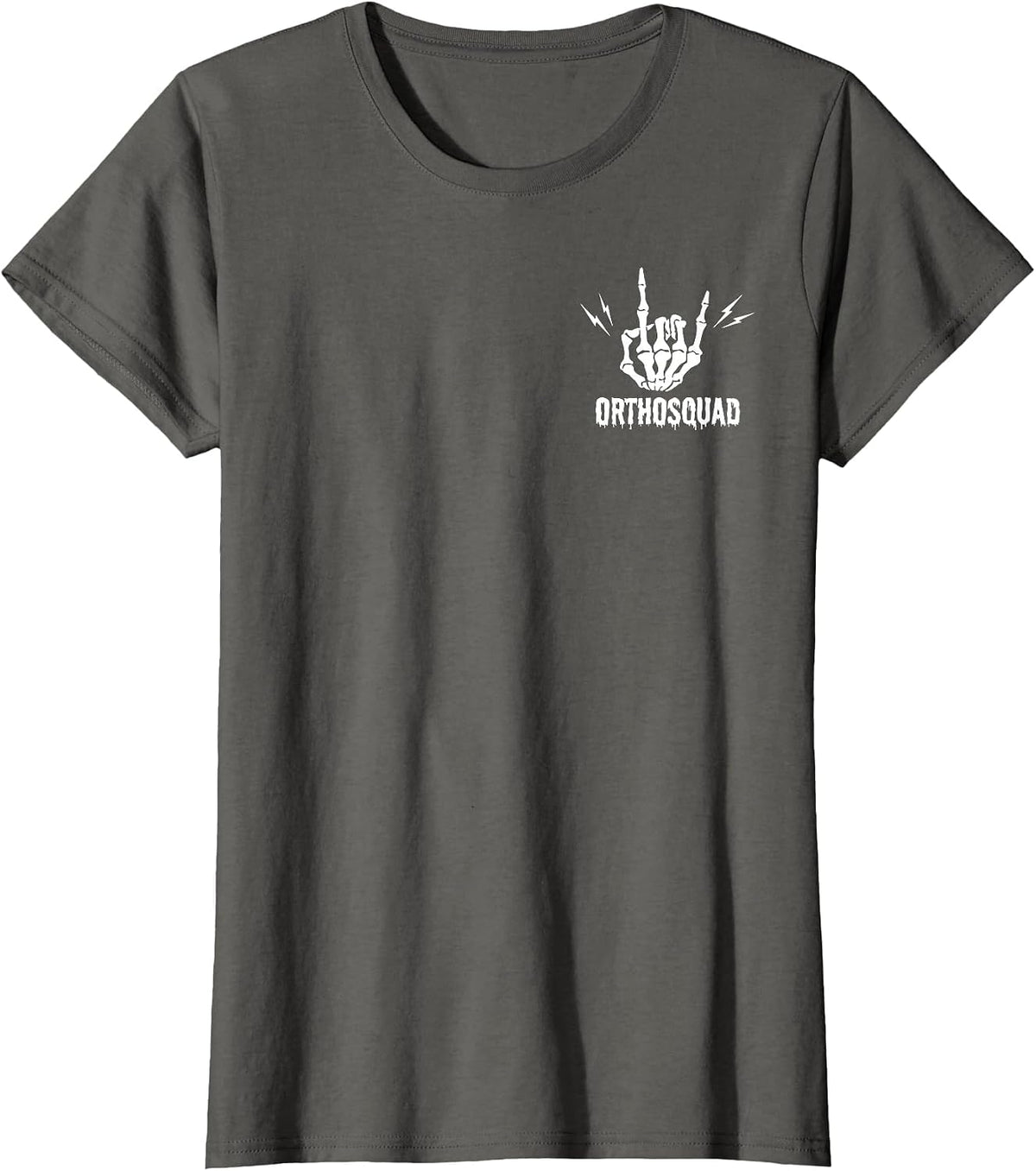 Ortho Squad Skeletons Halloween Orthopedic Nurse RN T-Shirt - Asphalt Grey