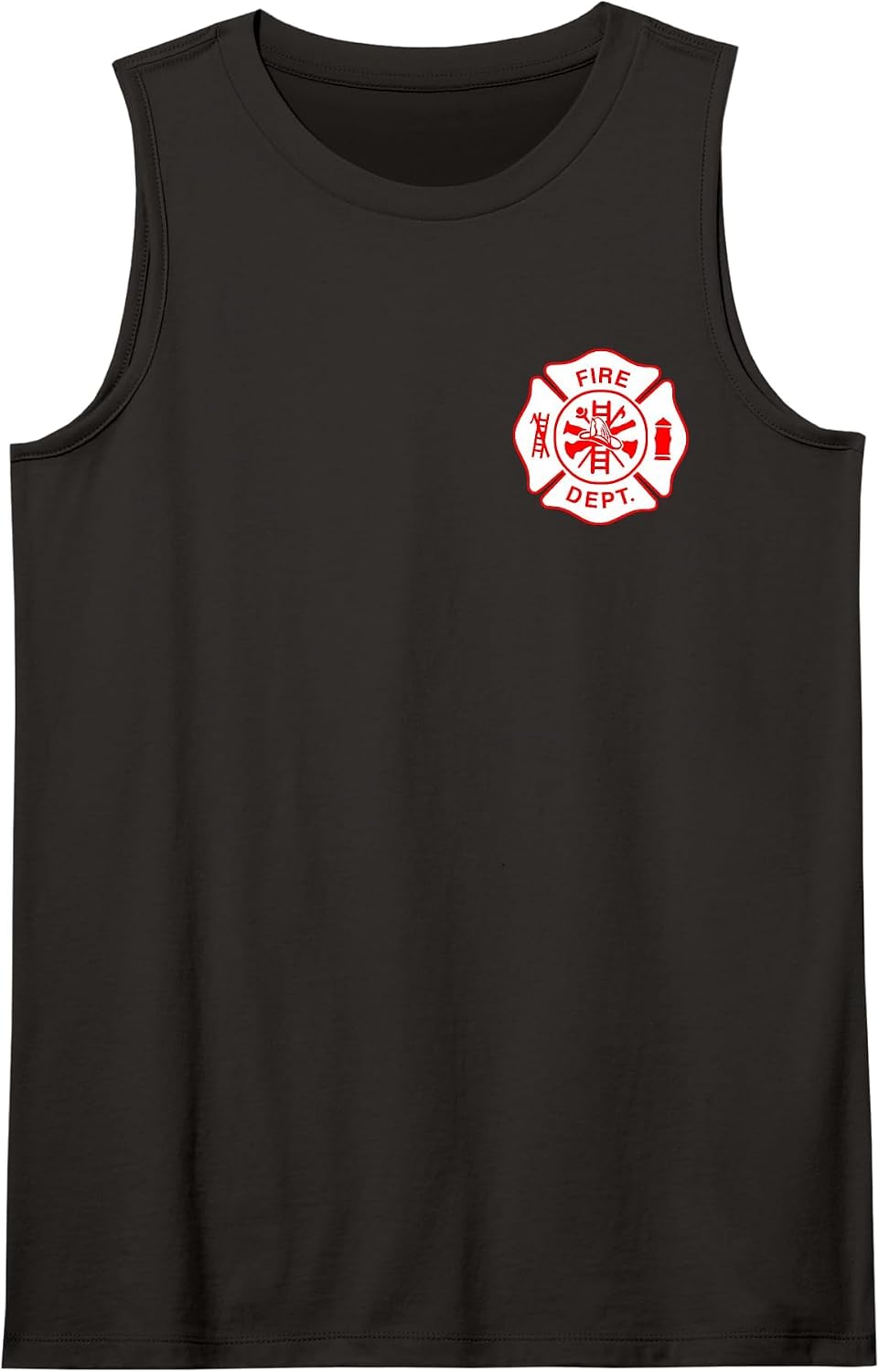 Fire Department Maltese Cross Firefighter Sleeveless Tank Top - Black