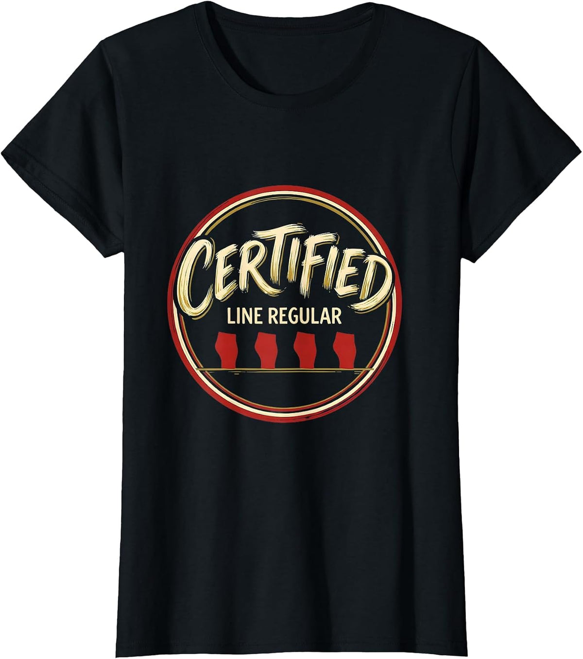 Women's Certified Line Regular Funny Dance Lover Line Dance Humor T-Shirt - Black