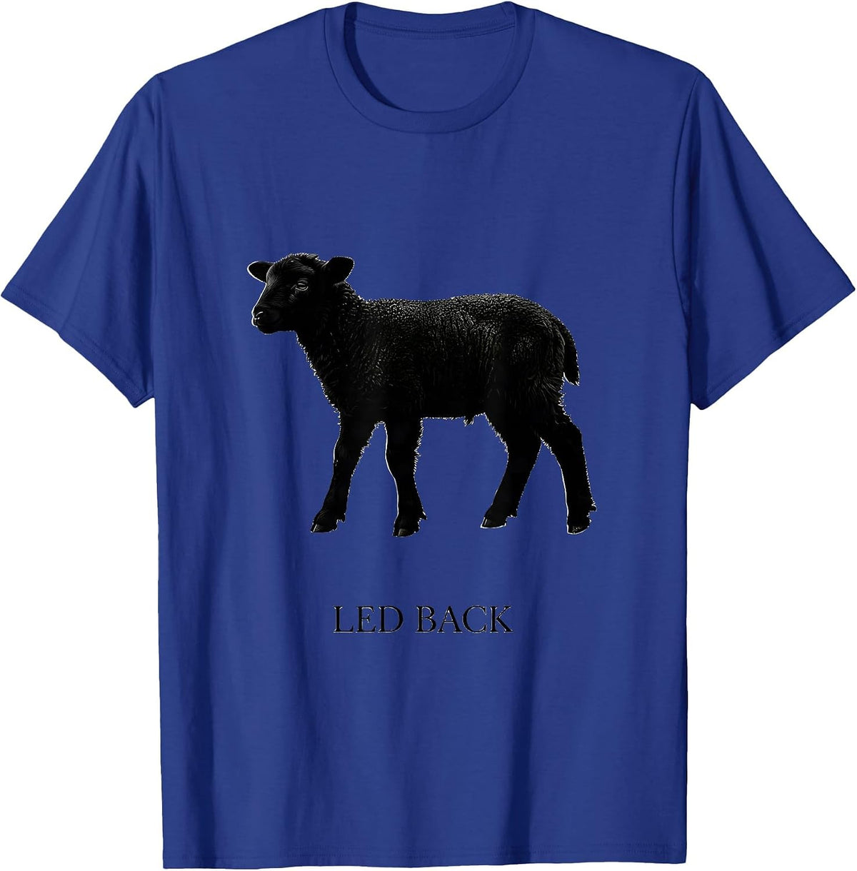 Led Back Silhouette Christian Faith Sheep Psalm 23 T-Shirt - Royal Blue