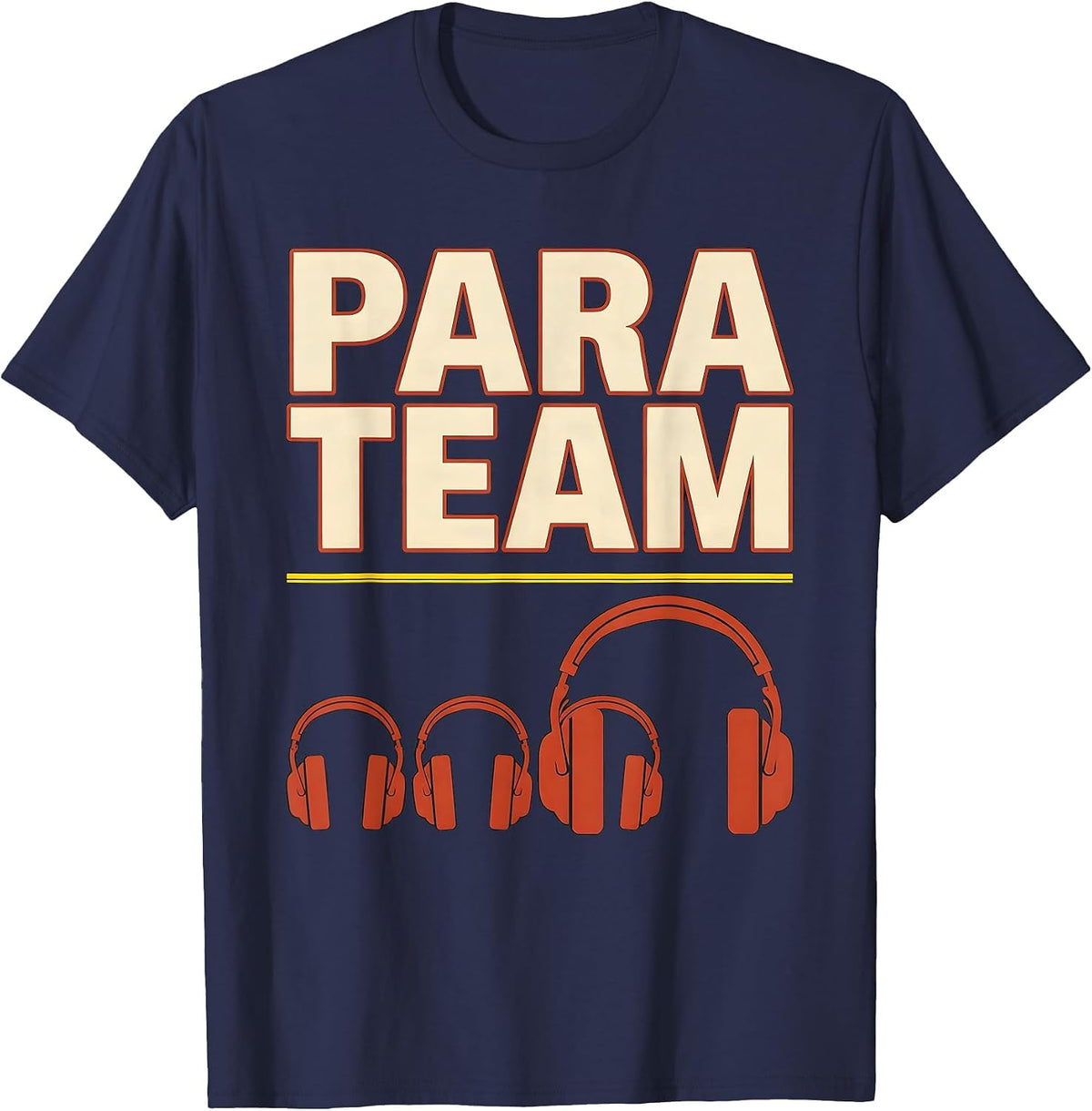 Men's Para Team Screenprint Poster Paraprofessional Teacher T-Shirt - Navy Blue