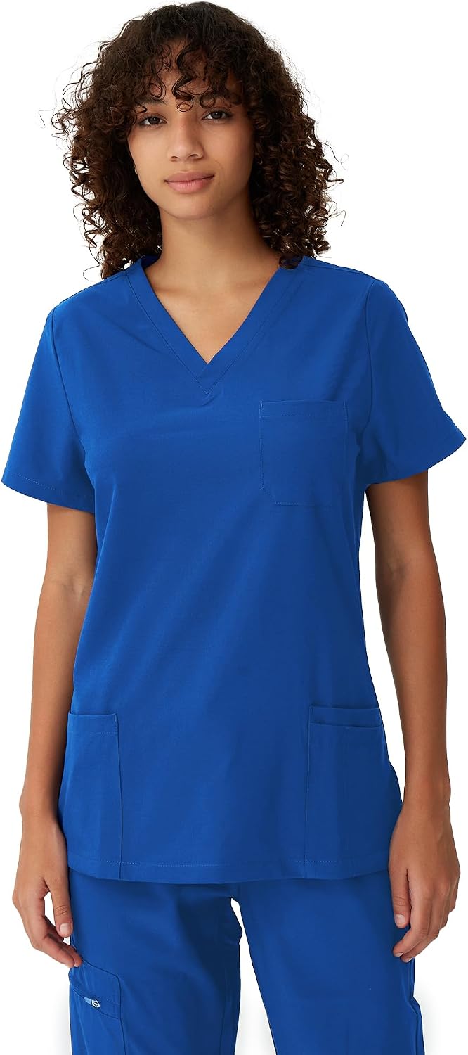 Scrubs for Women, Soft V-Neck Scrub Tops, Easy Care - Royal Blue
