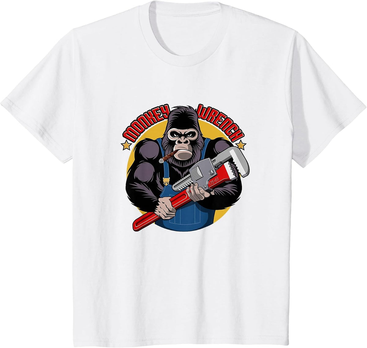 Monkey Wrench Mechanic Grease Monkey Car Repair Technician T-Shirt - White