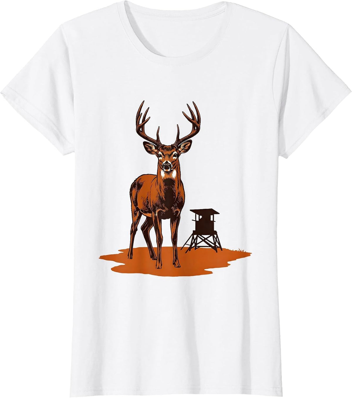 Whitetail Buck Hunting Dad Funny Deer Hunter Gift T-Shirt - White