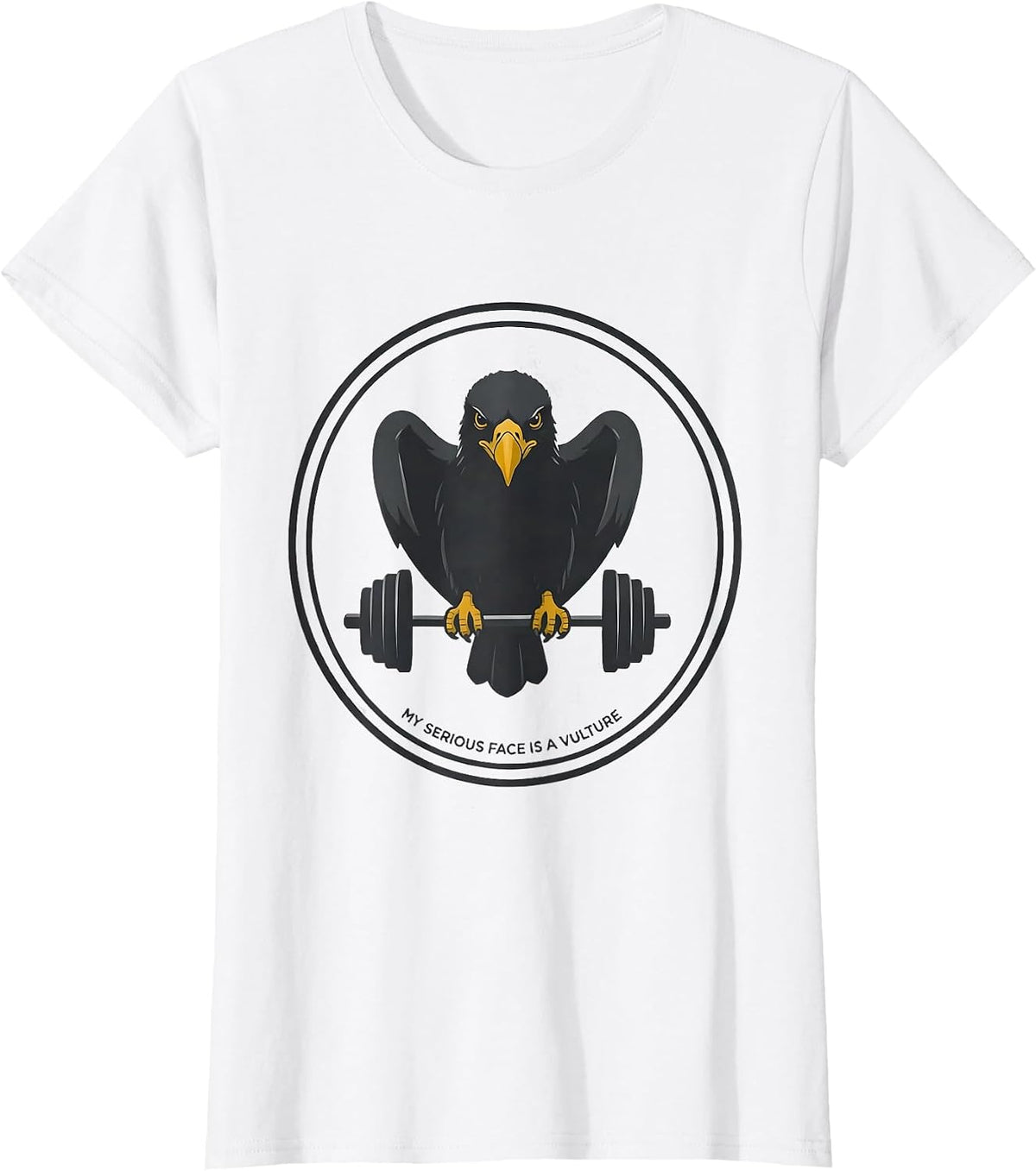 My Serious Face Is A Vulture Funny Gym Weightlifting Workout T-Shirt - White