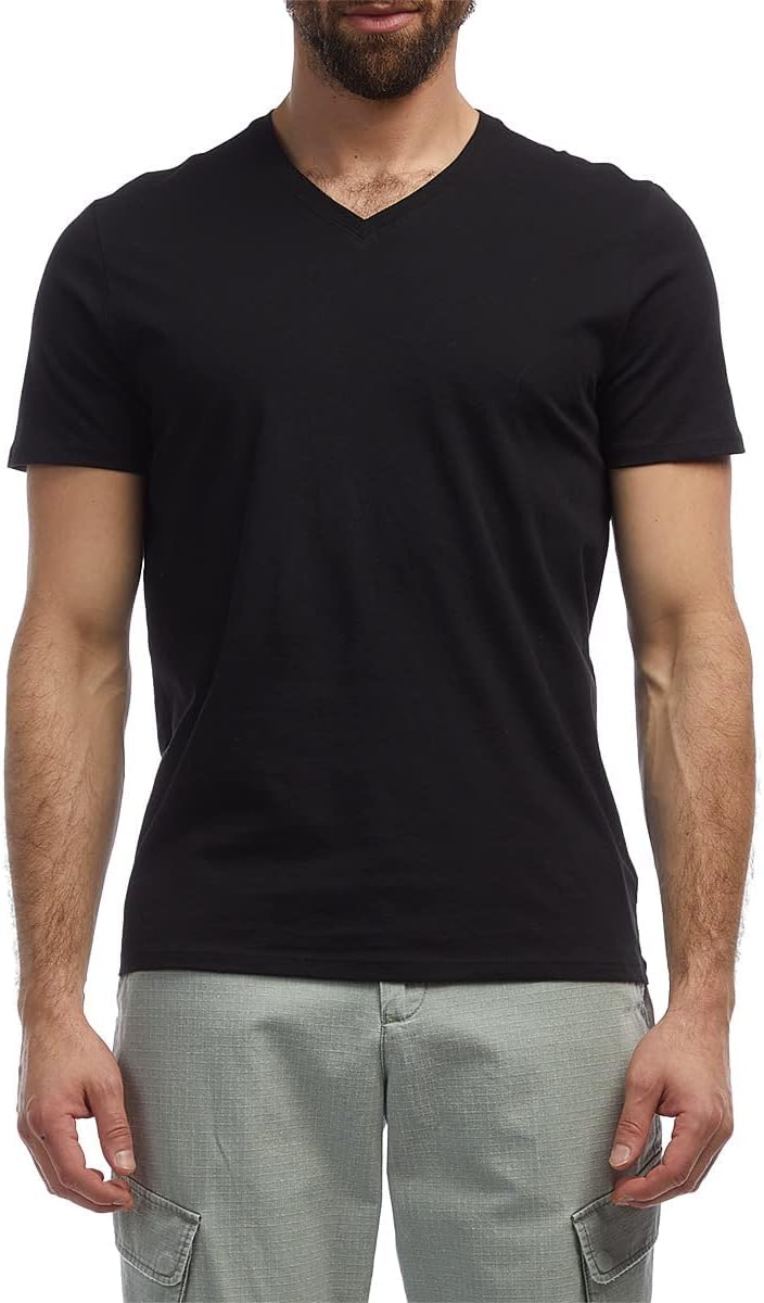 Anthony Thomas Melillo Mens Classic Jersey Short Sleeve V-Neck Tee - Black