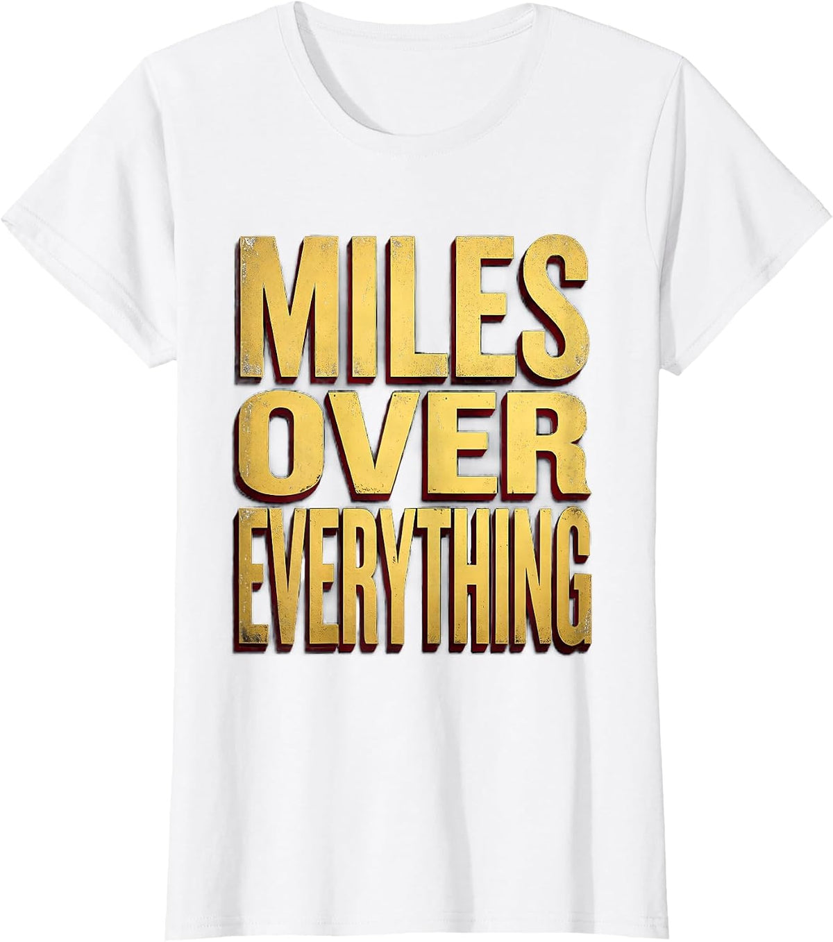 Women's Miles Over Everything Biker Graphic Design T-Shirt - White