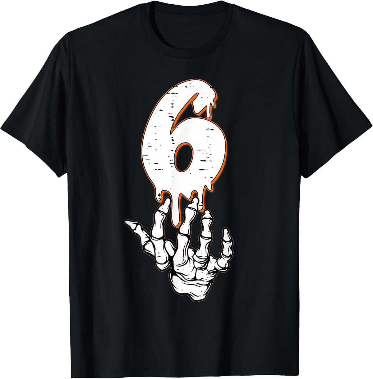 Halloween Shirts Number 6 Matching 67 Meme Skeleton Hand T-Shirt - Black