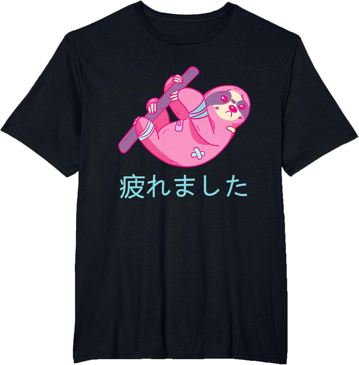 Yami Kawaii Sloth Pastel Goth T-Shirt - Black