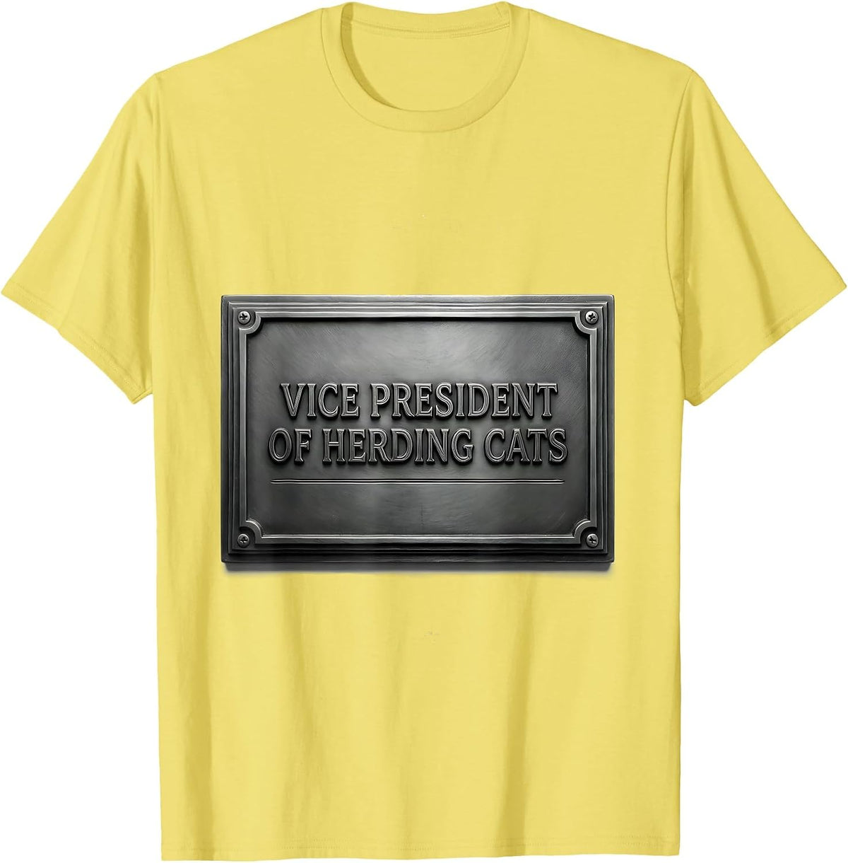 Men's Vice President Of Herding Cats Funny Boss Employee T-Shirt - Lemon Yellow
