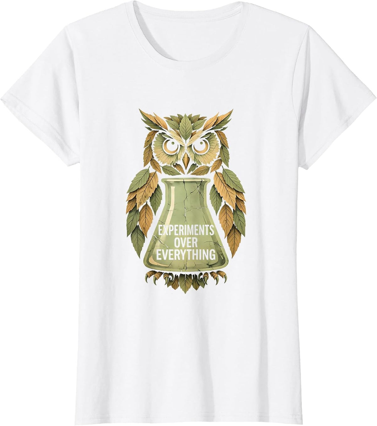 Experiments Over Everything Science Teacher Design T-Shirt - White