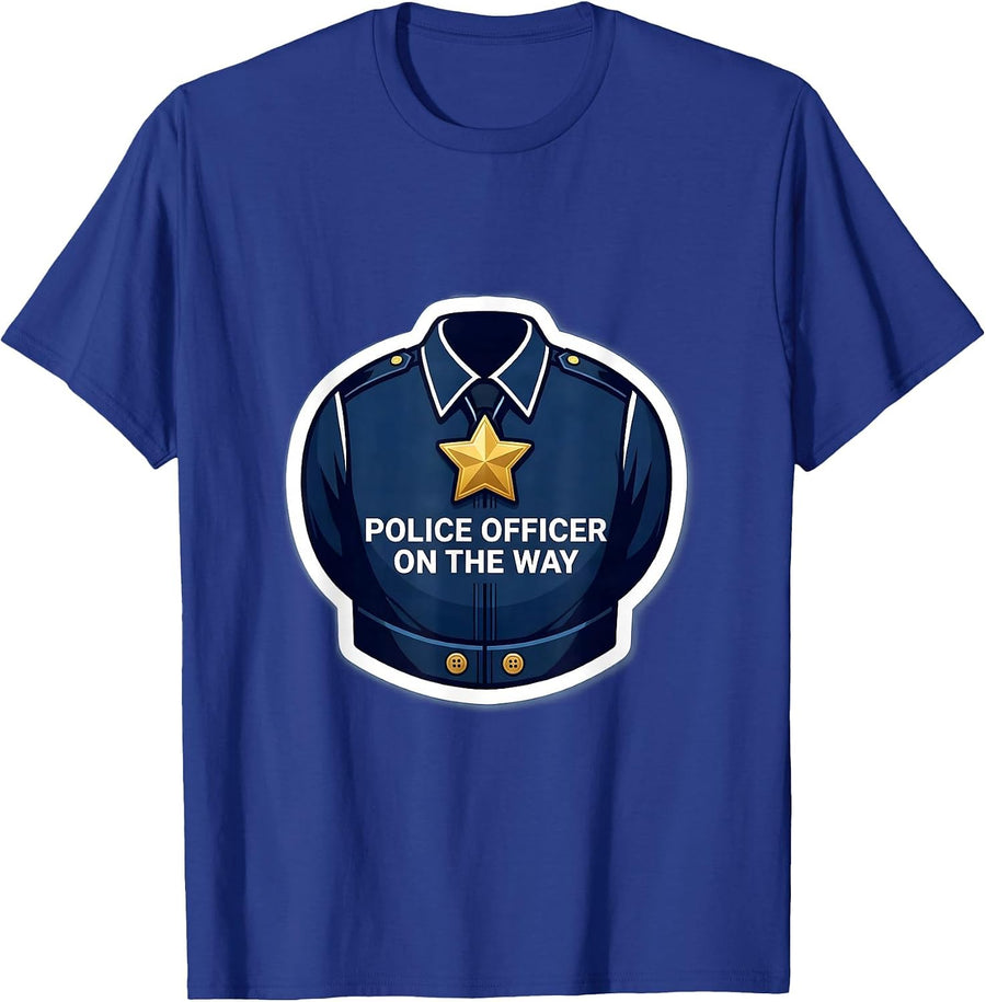 Police Officer On The Way Funny Kids Costume Roleplay T-Shirt - Royal Blue